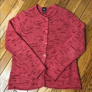 Eileen Fisher button down Medium sweater red/pink